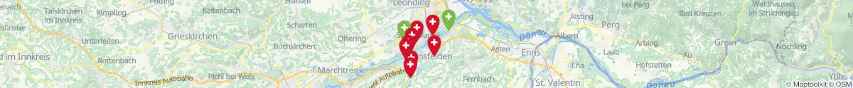 Kartenansicht für Apotheken-Notdienste in der Nähe von Ansfelden (Linz  (Land), Oberösterreich)
